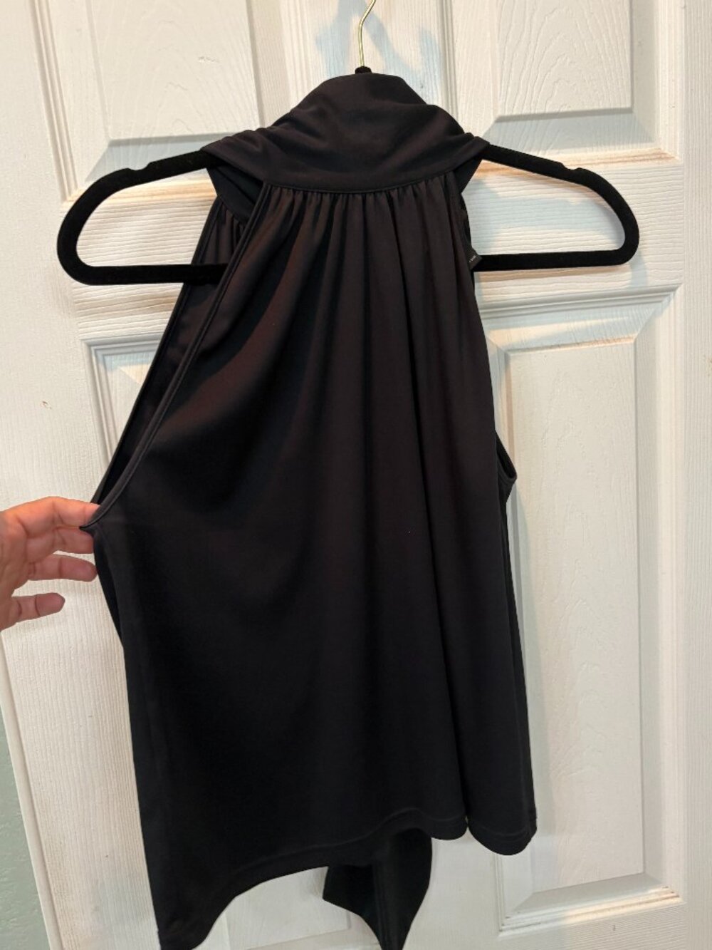 🛍️ Express Black High Neck Halter Tie Back Blouse Top M